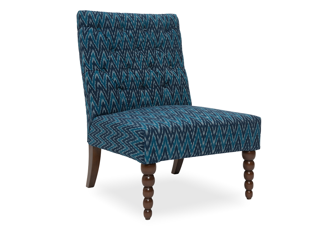 Dalhousie Slipper Chair Blue Muscat Ikat